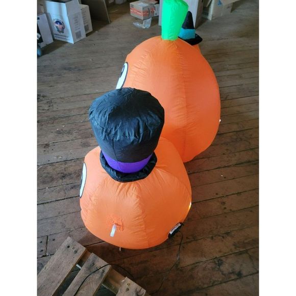 Inflatable jack-o'-lantern pumpkin Halloween lawn decor light up - Picture 7 of 7